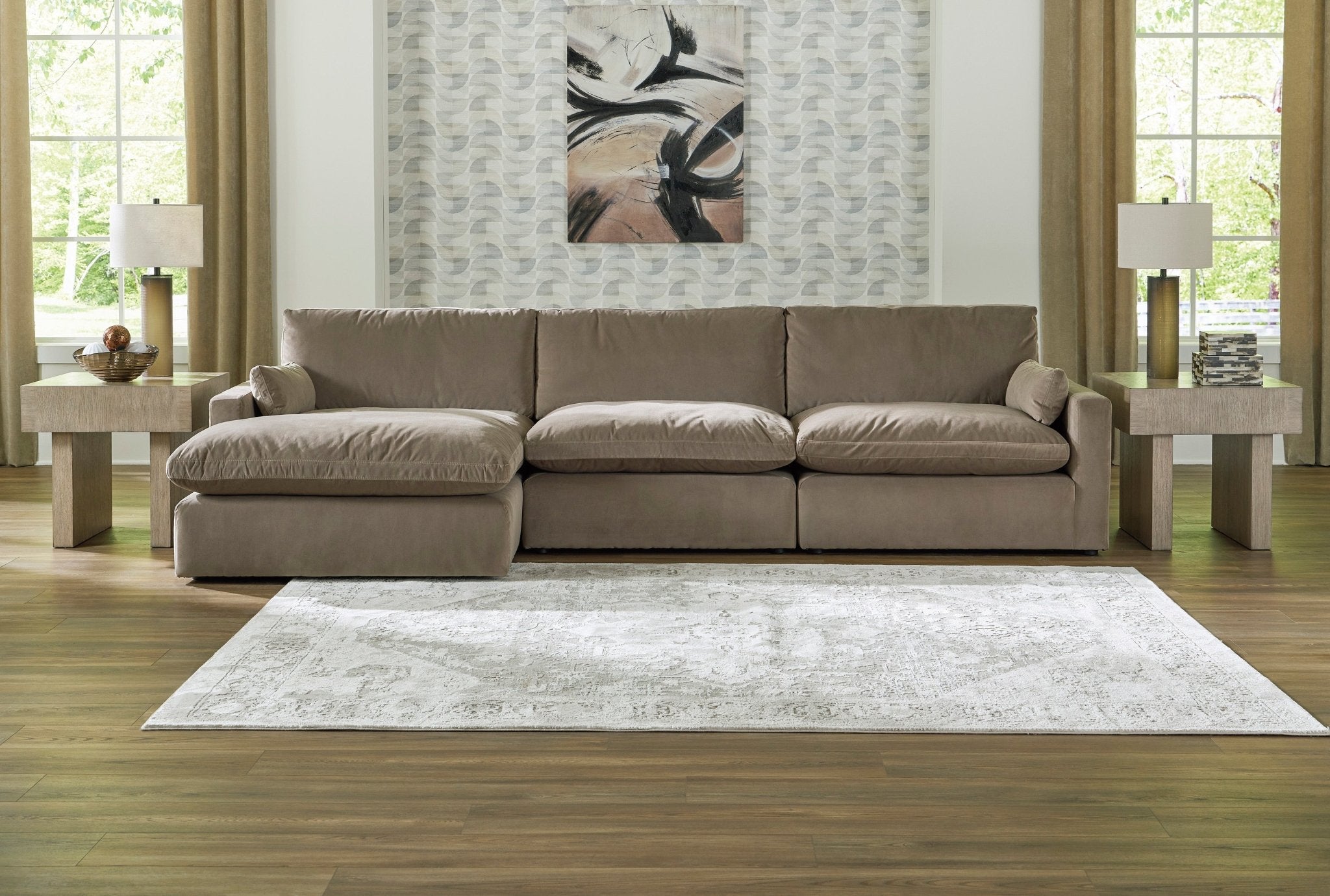 Sophie 3-Piece Sectional Sofa Chaise in Cocoa - HER Home Design Boutique